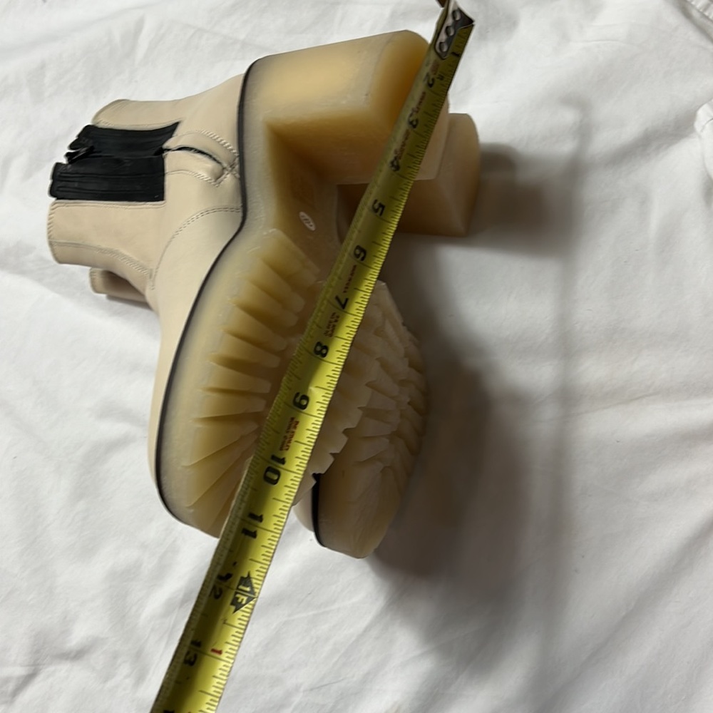 Free people boots James Chelsea chunky white size 8 US heels ankle boots shoes - Picture 11 of 16